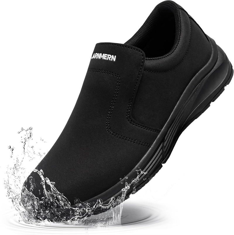 LARNMERN Non Slip Work Shoes for Womens Water Resistant Walking Sneakers Slip On Food Service Chef Kitchen Shoes - Image 1